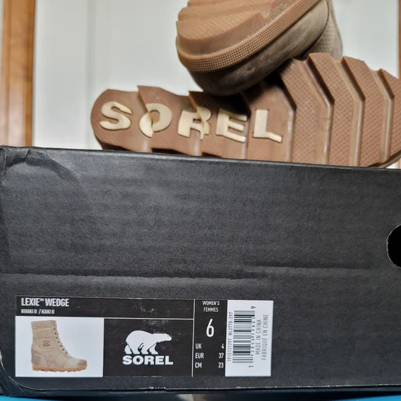 Sorel Lexi Wedge Boots Khaki ii - Picture 7 of 8